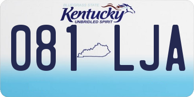 KY license plate 081LJA