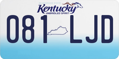 KY license plate 081LJD