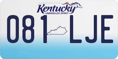 KY license plate 081LJE
