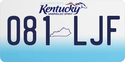 KY license plate 081LJF