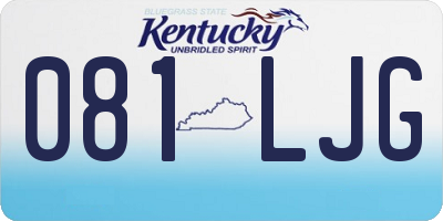 KY license plate 081LJG