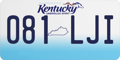 KY license plate 081LJI