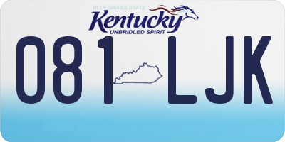 KY license plate 081LJK