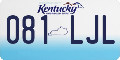 KY license plate 081LJL