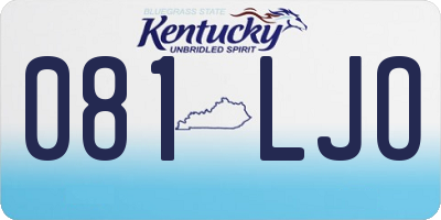 KY license plate 081LJO