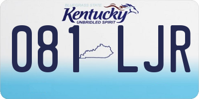 KY license plate 081LJR