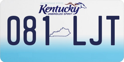 KY license plate 081LJT