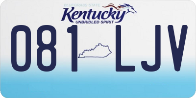 KY license plate 081LJV