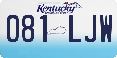 KY license plate 081LJW