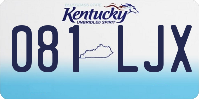 KY license plate 081LJX