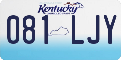 KY license plate 081LJY