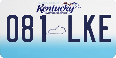 KY license plate 081LKE