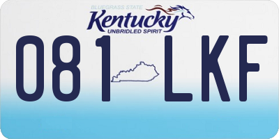 KY license plate 081LKF