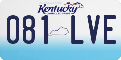 KY license plate 081LVE
