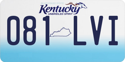 KY license plate 081LVI