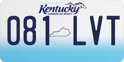 KY license plate 081LVT