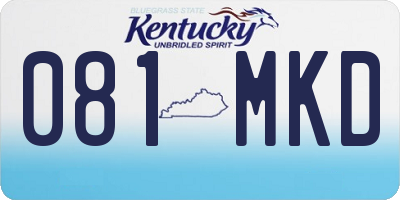 KY license plate 081MKD