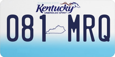 KY license plate 081MRQ