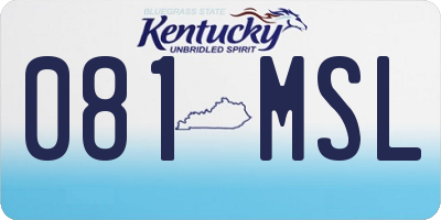 KY license plate 081MSL