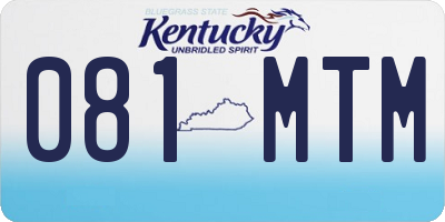 KY license plate 081MTM