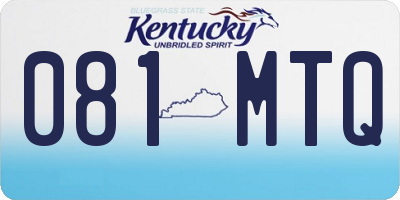 KY license plate 081MTQ
