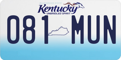 KY license plate 081MUN