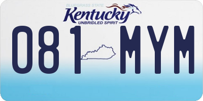 KY license plate 081MYM