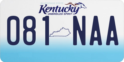 KY license plate 081NAA