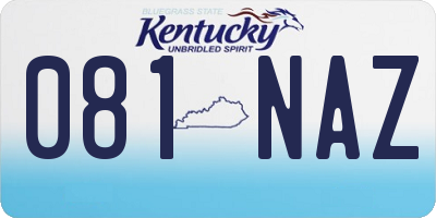 KY license plate 081NAZ