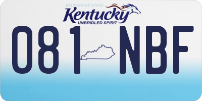 KY license plate 081NBF