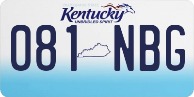 KY license plate 081NBG
