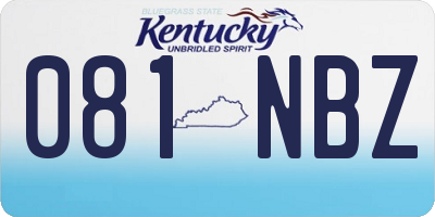 KY license plate 081NBZ