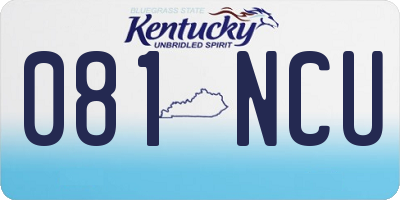 KY license plate 081NCU