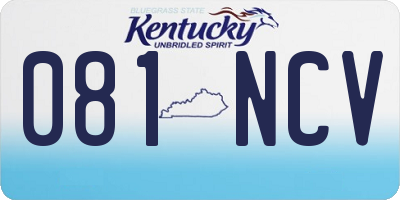 KY license plate 081NCV