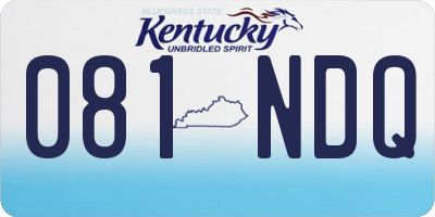 KY license plate 081NDQ