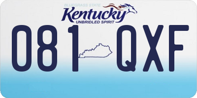 KY license plate 081QXF