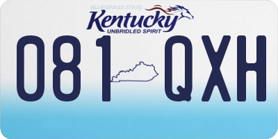 KY license plate 081QXH