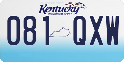 KY license plate 081QXW