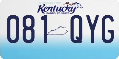 KY license plate 081QYG