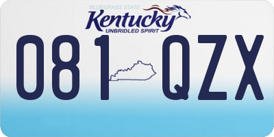 KY license plate 081QZX