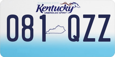 KY license plate 081QZZ