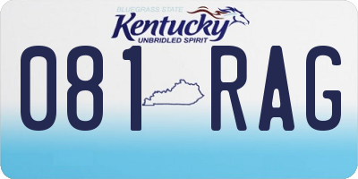 KY license plate 081RAG