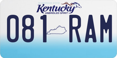 KY license plate 081RAM