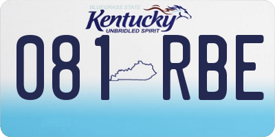 KY license plate 081RBE