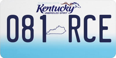 KY license plate 081RCE