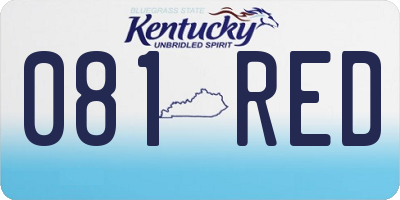 KY license plate 081RED
