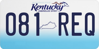 KY license plate 081REQ