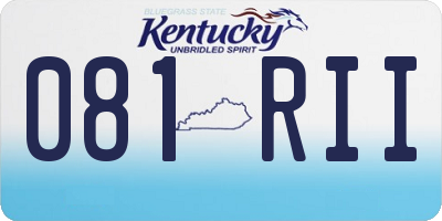 KY license plate 081RII