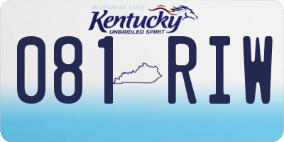 KY license plate 081RIW