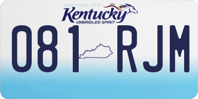 KY license plate 081RJM